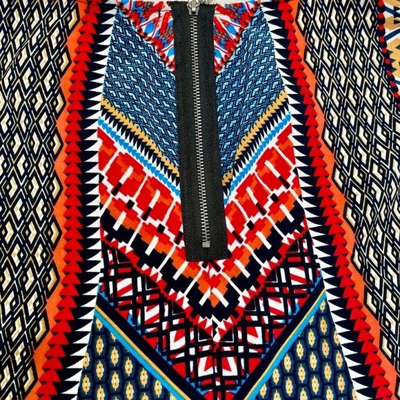 BeBop Red and Blue Geometric Mini Dress - Picture 8 of 14
